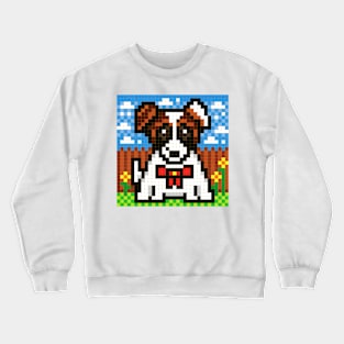 Charlie The Shorty Jack Russell Terrier Puppy Pixel Art Crewneck Sweatshirt